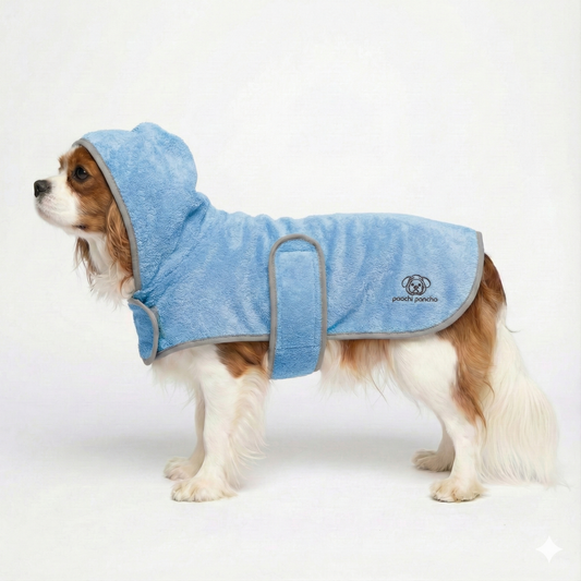 POOCHI PONCHO TOWEL BLUE