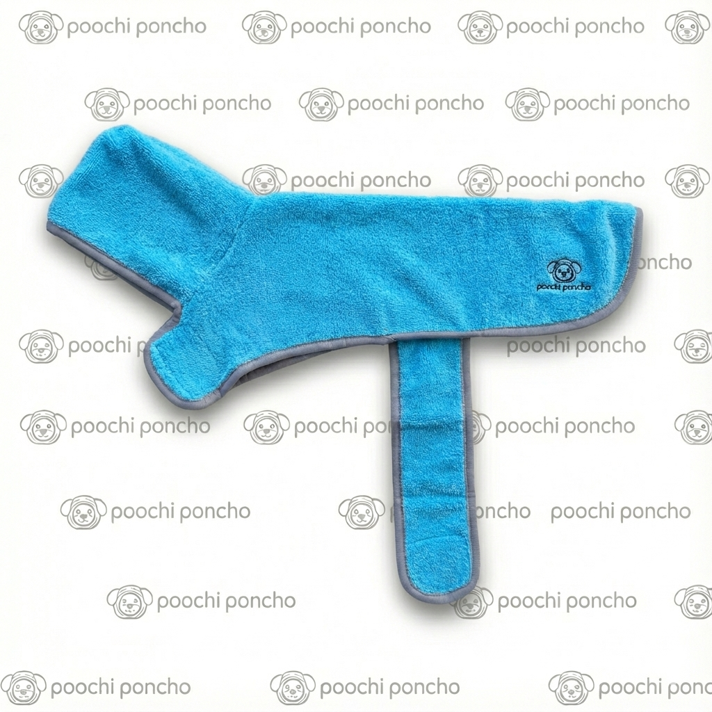 POOCHI PONCHO TOWEL BLUE
