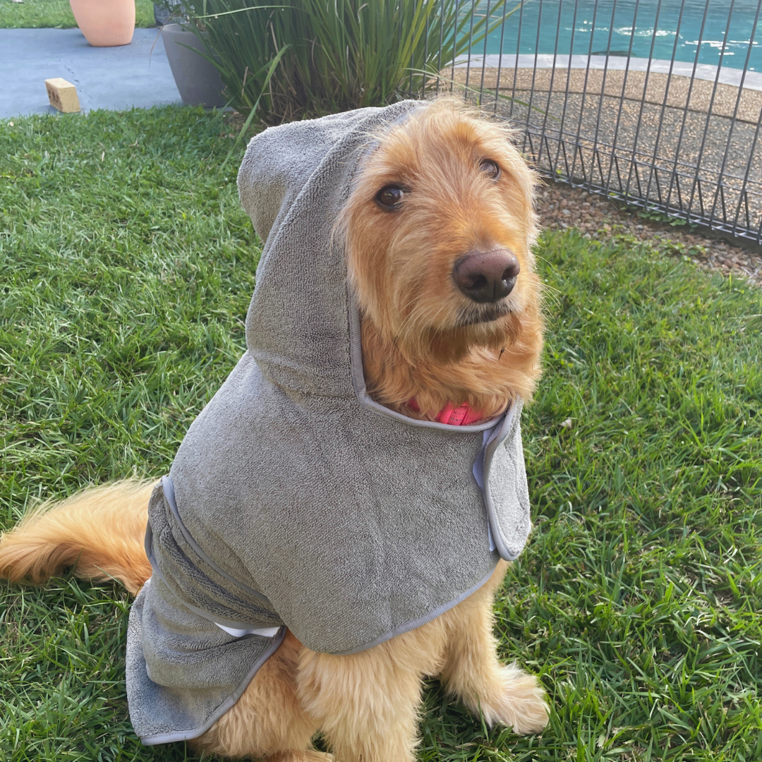 POOCHI PONCHO TOWEL GREY